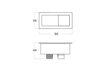Rectangle Brushed Nickel Flush Button — Flush Plates, Toilet Buttons & Accessories