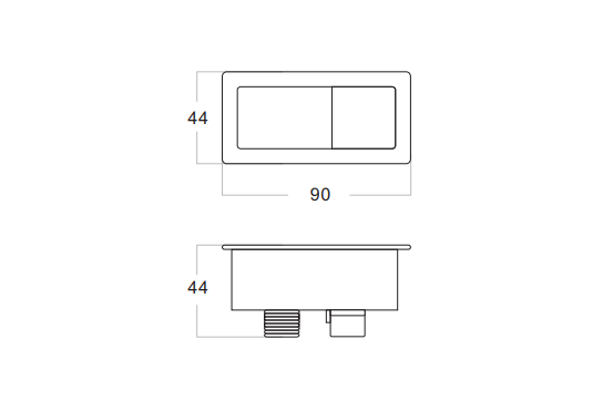 Rectangle Brushed Gunmetal Flush Button — Flush Plates, Toilet Buttons & Accessories
