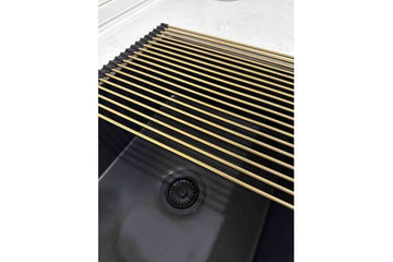 Roll-Up Sink Drainer 43 x 32 - Brushed Brass — Gold & Brass, Sink Accessories