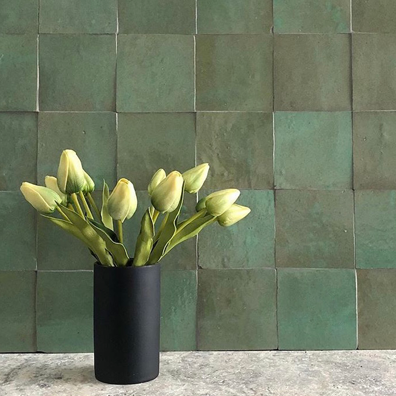 Medina Spearmint Green Moroccan Zellige Square Tile