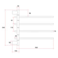 SV41 Polished Swivel Heated Towel Rail