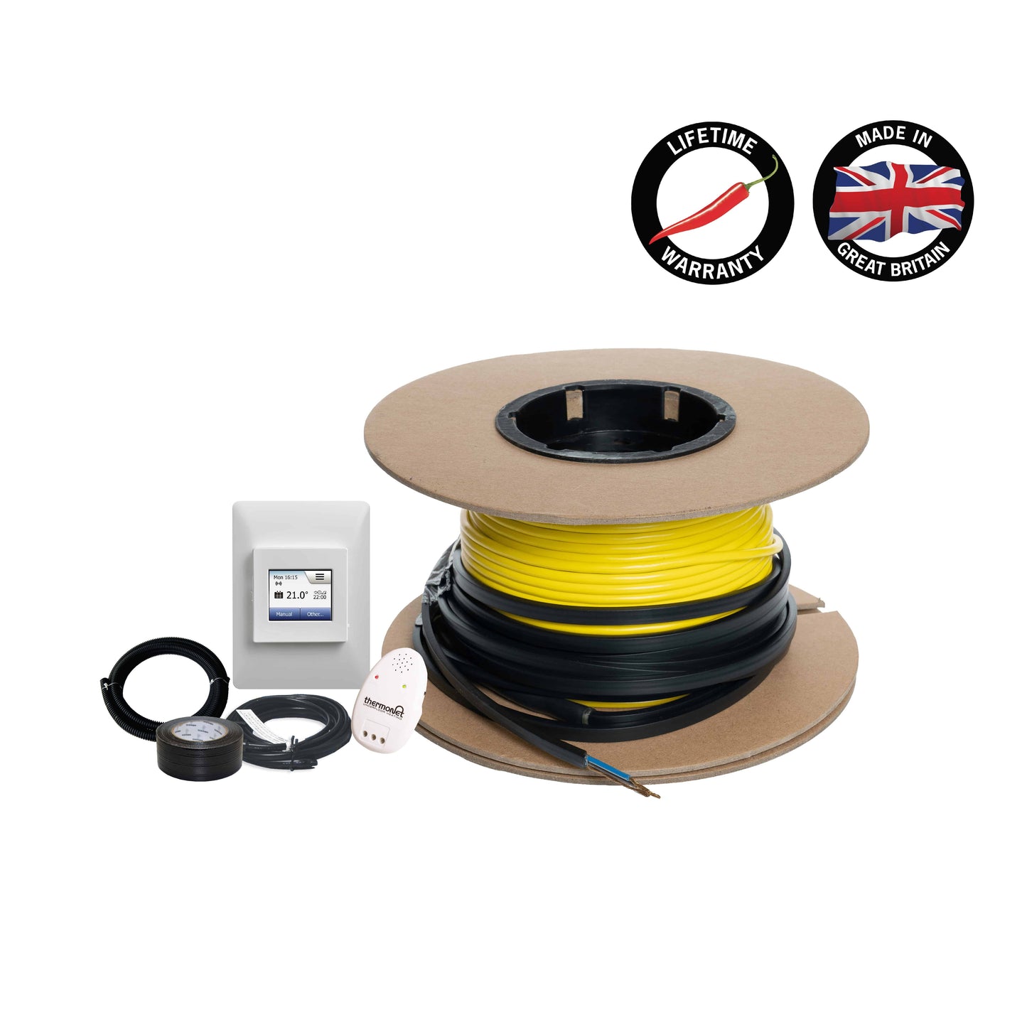 Thermowire Underfloor Heating System Kits Including Wi-Fi Thermostat — 11.0-12.9m² 132lm 1800Watts Kit Including 5235W Wi-Fi Thermostat