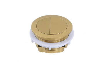 Round Brushed Brass Flush Button — Gold & Brass, Flush Plates, Toilet Buttons & Accessories
