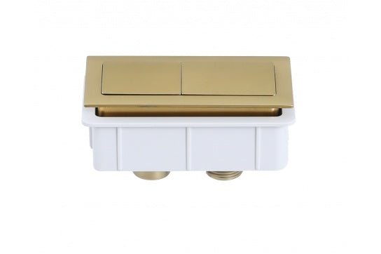Rectangle Brushed Brass Flush Button — Gold & Brass, Flush Plates, Toilet Buttons & Accessories