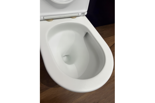 WhisperFlush Thin Toilet Seat Hinge Cap Covers- Brushed Brass