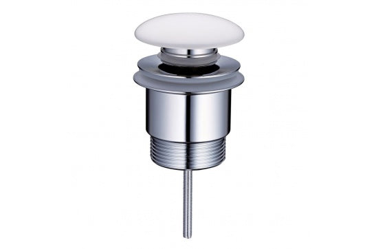Universal 32/40mm Two Piece Brass Ceramic Pop-up Waste - Gloss White — Basin Parts & Accessories