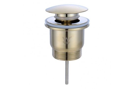 Universal 32/40mm Two Piece Mushroom brass Pop-up Waste - Brushed Brass — Gold & Brass, Basin Parts & Accessories