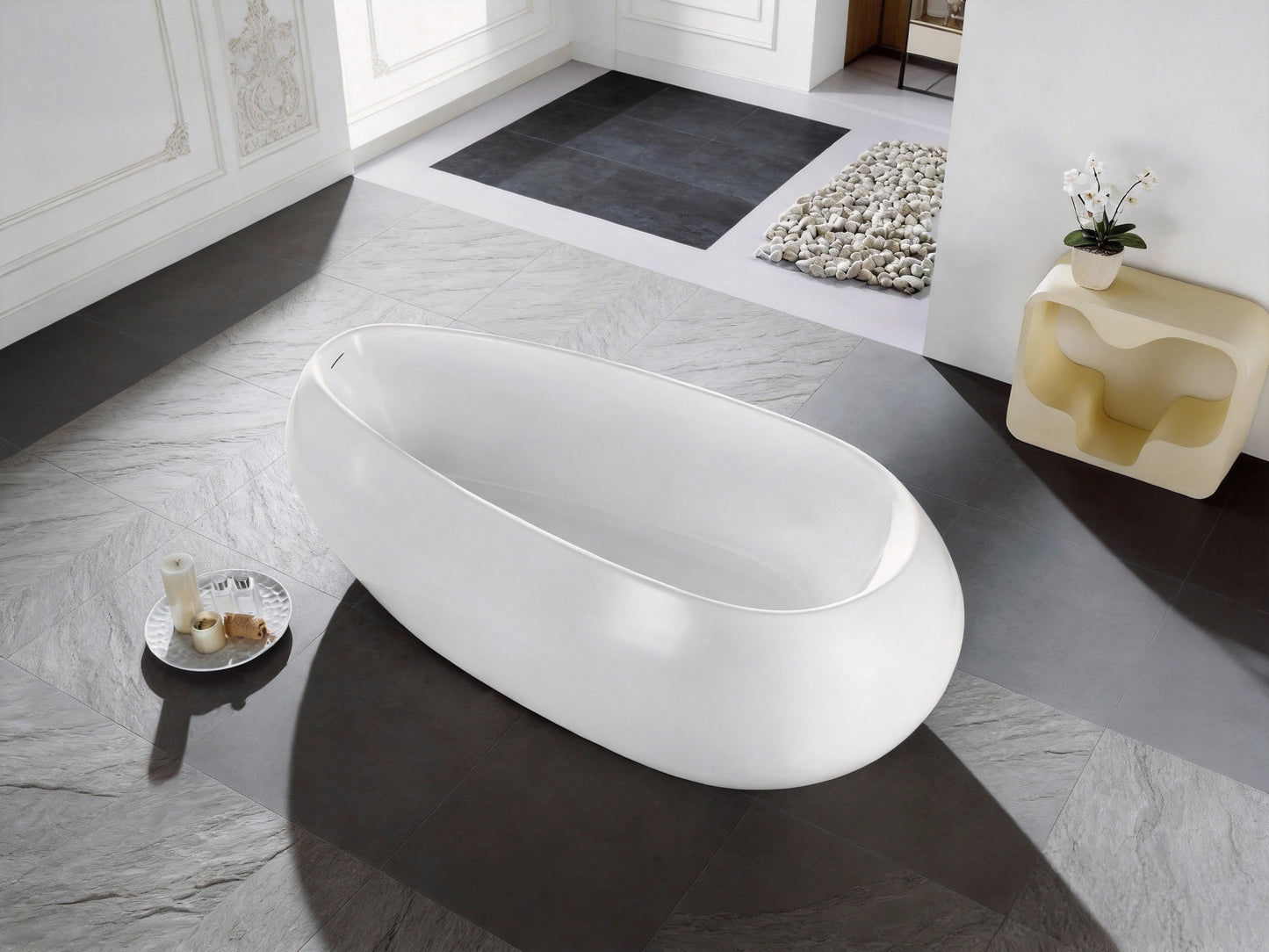 Voga Acrylic Free-Standing Bathtub LK-VG1800-OF/LK-VG1800OF-MW