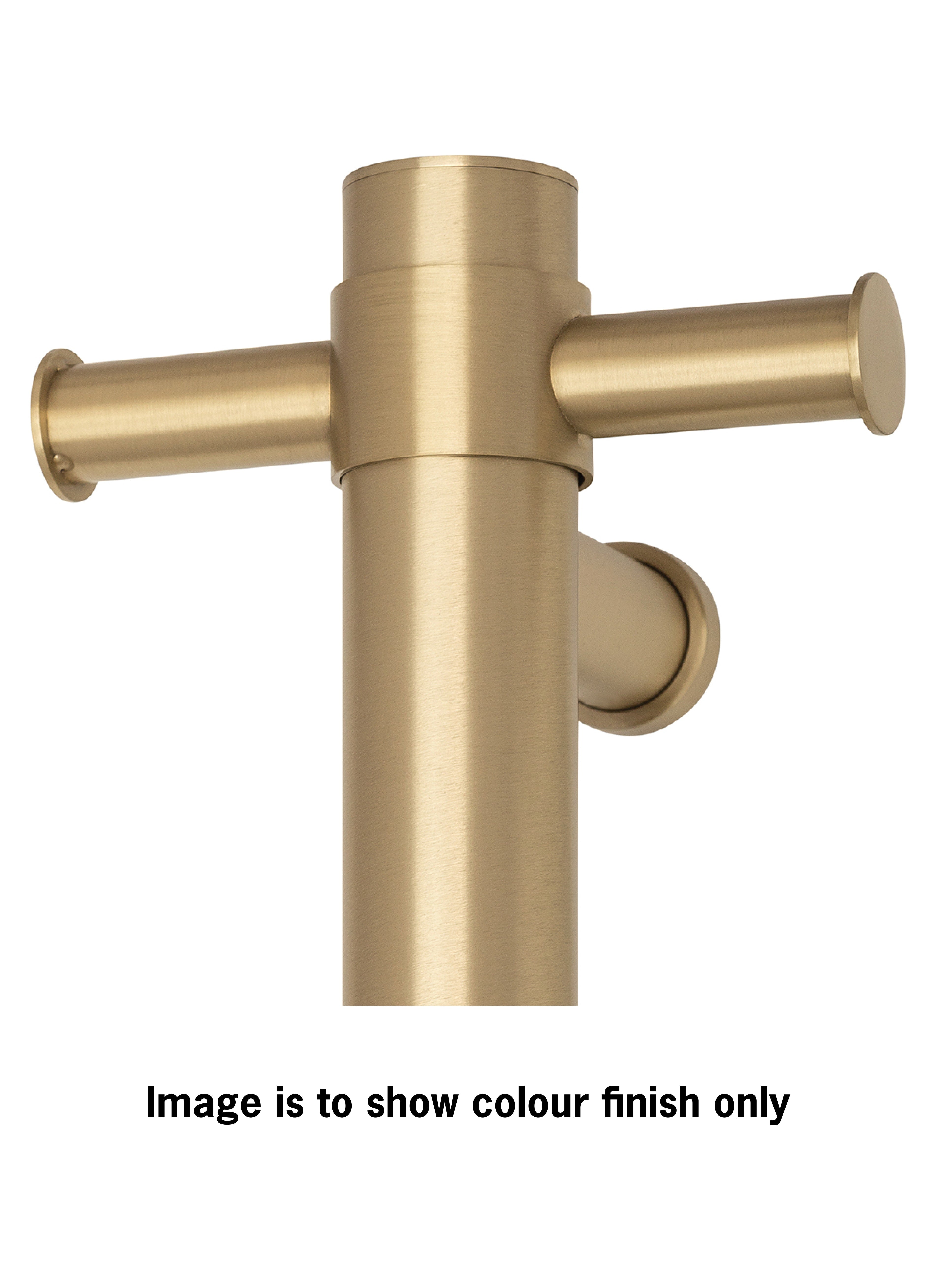 VP900BB Brushed Brass Flat Pill 12V Vertical Single Heated Towel Rail