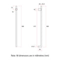 VTH900B Matt Black Vertical Heated Towel Rail
