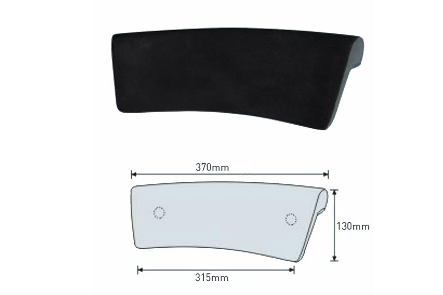 Sia Curved Headrest Black