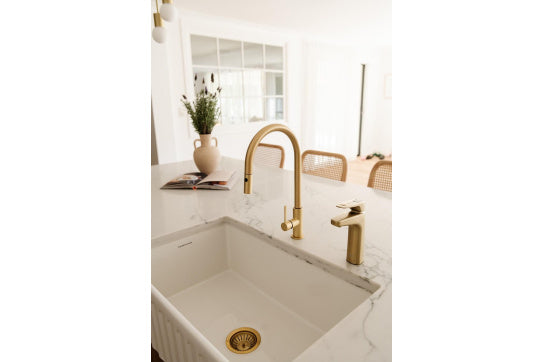 Naples Pull Out Sink Mixer - Brushed Brass