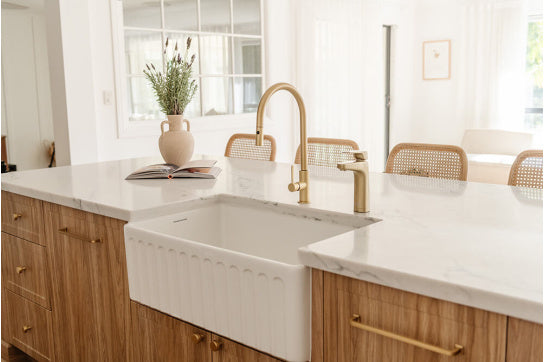 Naples Pull Out Sink Mixer - Brushed Brass
