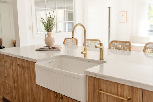 Naples Pull Out Sink Mixer - Brushed Brass